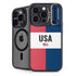 American Flag Color Block iPhone 15 Pro Kickstand Case